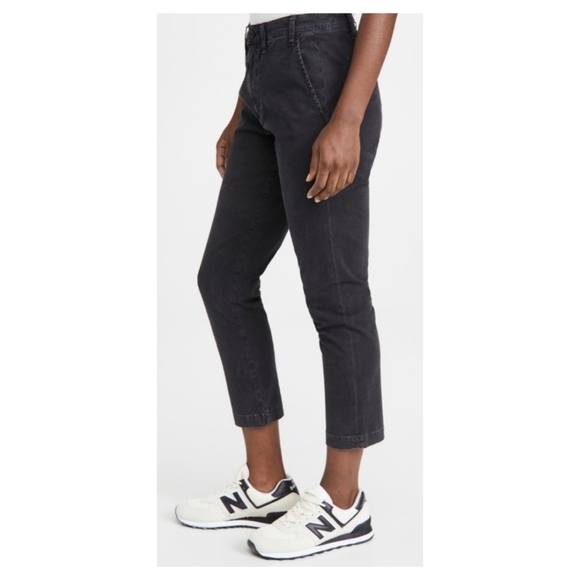 CITIZENS OF HUMANITY Brooke Chino Pants Mid Rise Ankle Washed Black - Picture 5 of 12